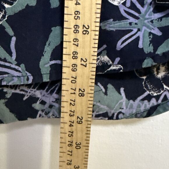 Quicksilver Men’s Hawaiian Boarding Shirt Navy Blue Slim Fit Cotton Size Medium - Picture 7 of 11